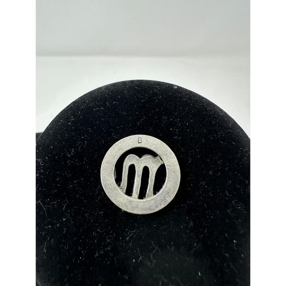 Vintage Scorpio Horoscope Charm Silver Tone Metal Stamped B on back - Picture 3 of 4